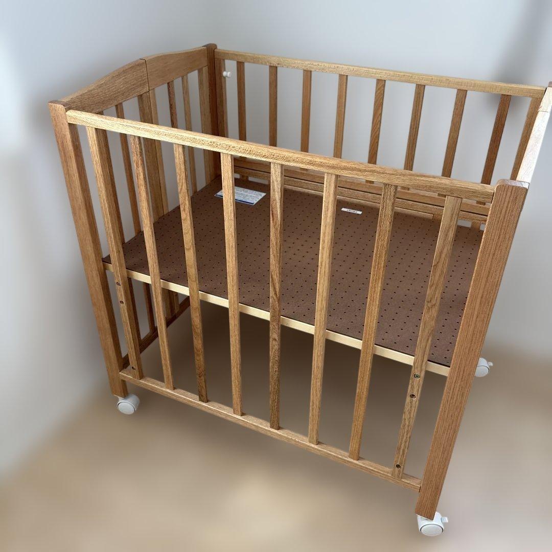 カトージ　ミニベビーベッド 折りたたみ　ナチュラル