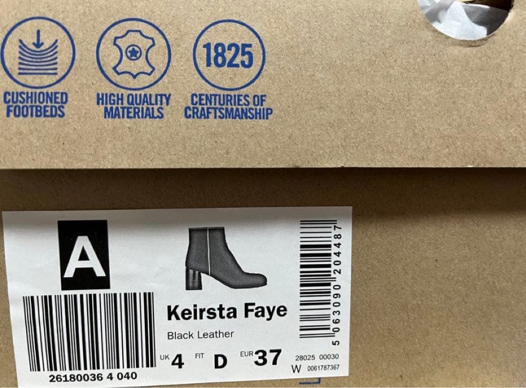 clarks新品クラークスアンクルブーツショット　ブーツブラックレザー　UK4