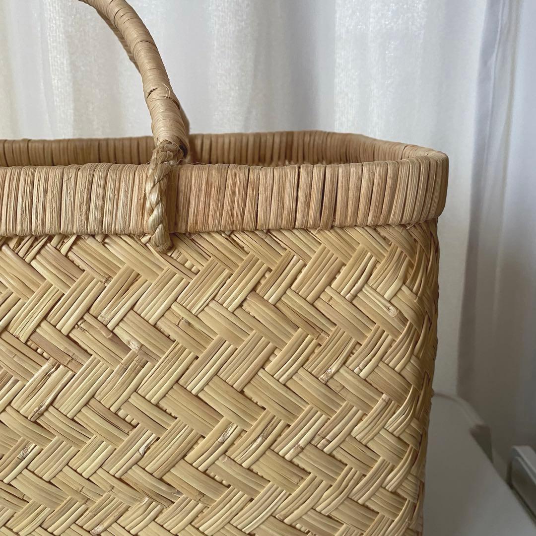 岩手県 鳥越竹細工　市場かご　スズ竹　尺4