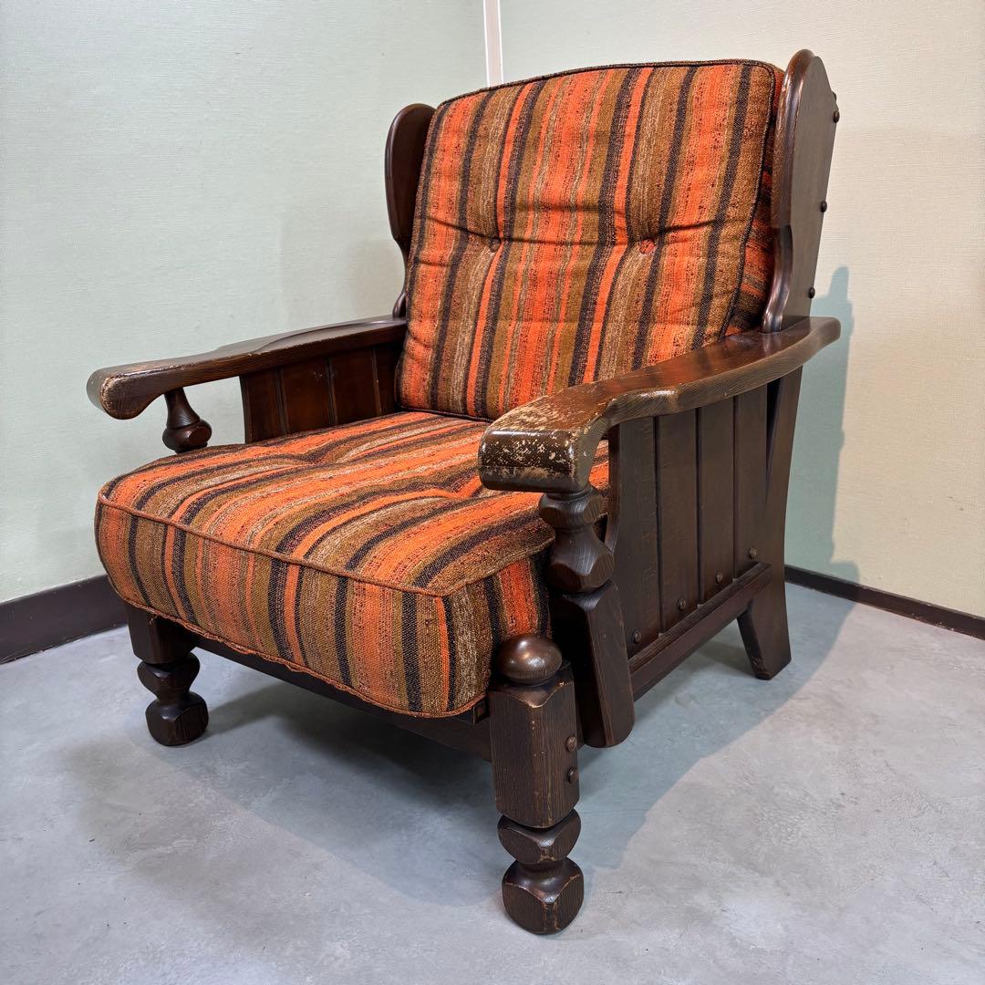【オールドカリモク】 / 1人掛けソファ 　木製アームチェア