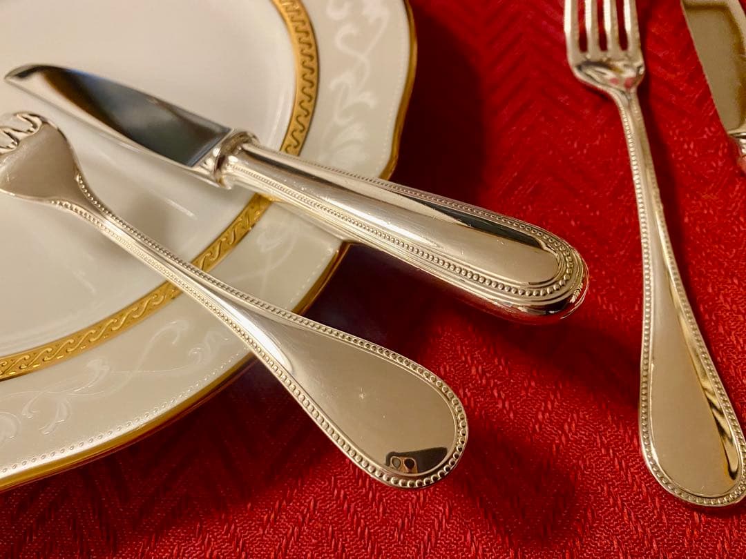 【上品なパール☆美品☆】クリストフル パール デザートサイズカトラリーペアセット