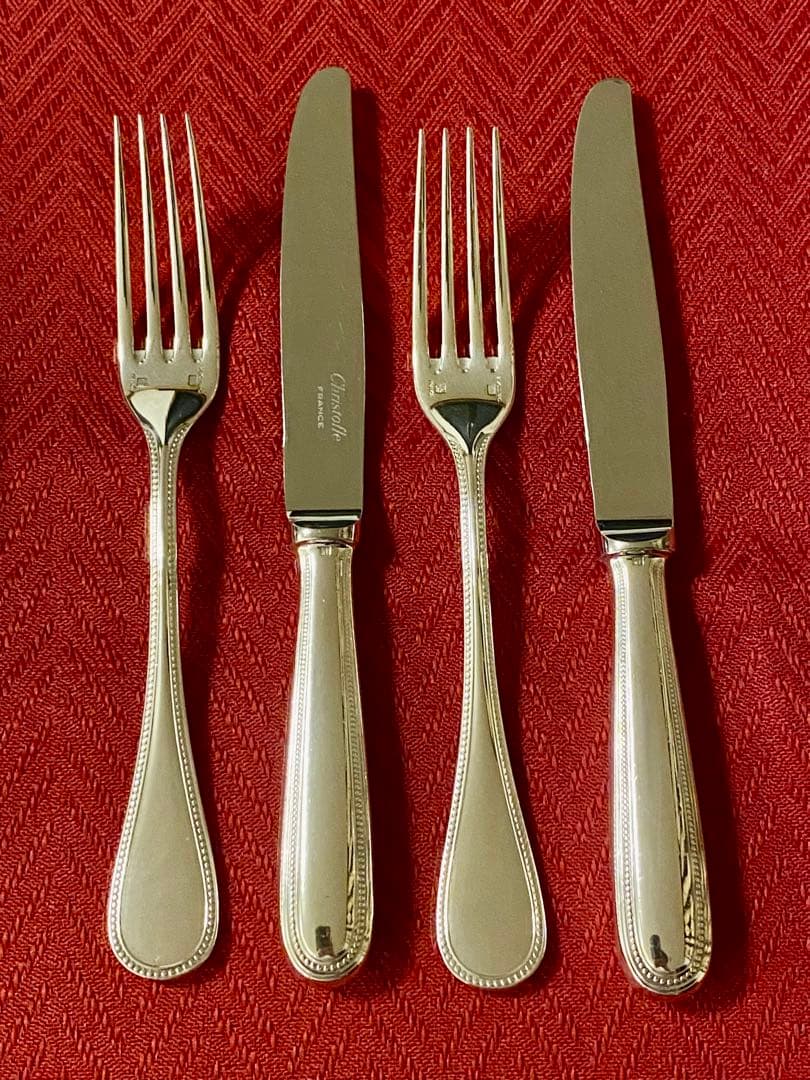 【上品なパール☆美品☆】クリストフル パール デザートサイズカトラリーペアセット