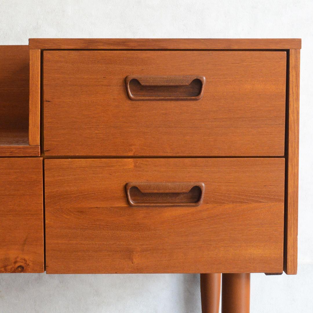 イギリスヴィンテージ チーク ドレッサー チェスト 鏡台 キャビネット