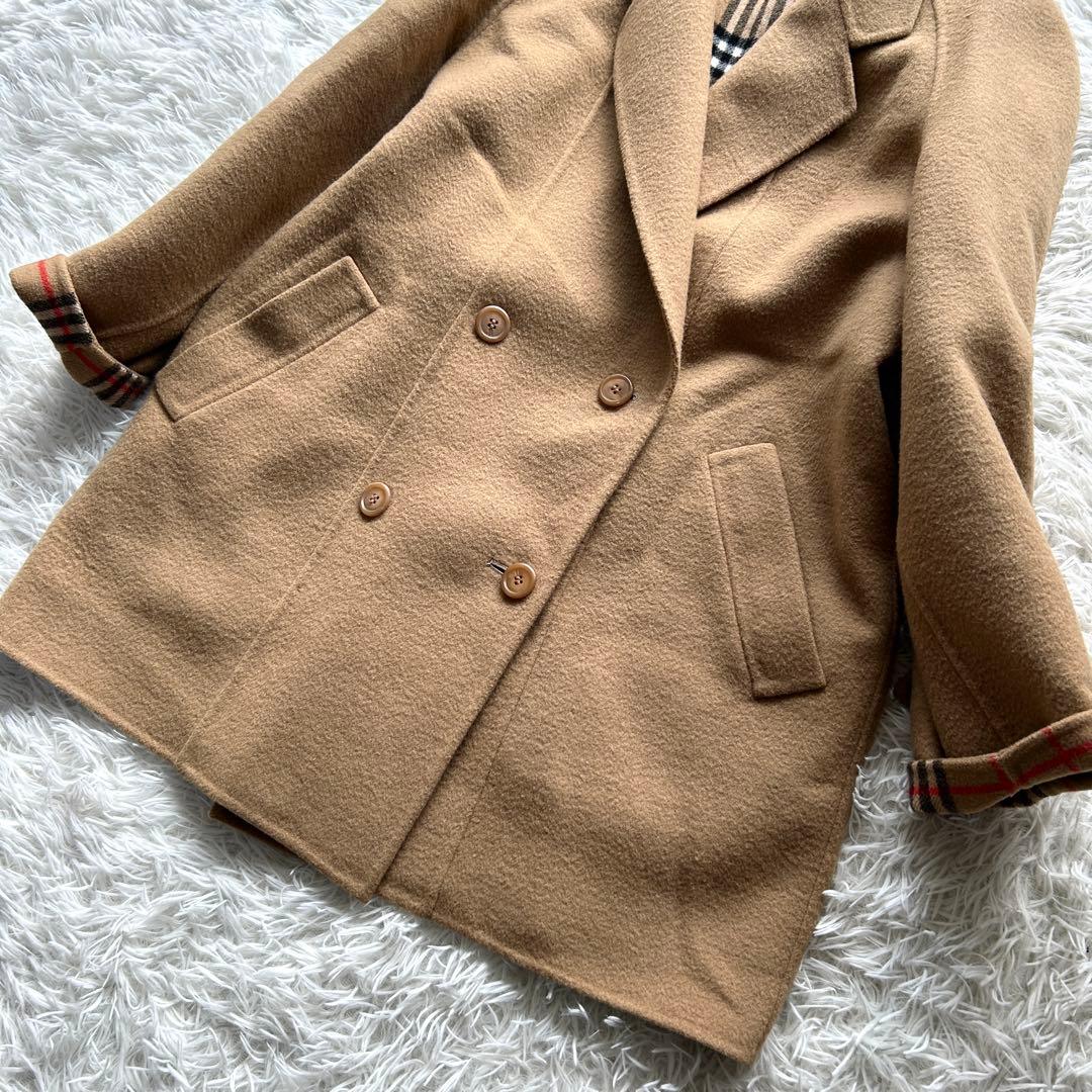 【極美品】バーバリー　ダブルフェイス　ウールコート　ノバチェック ベージュ　L