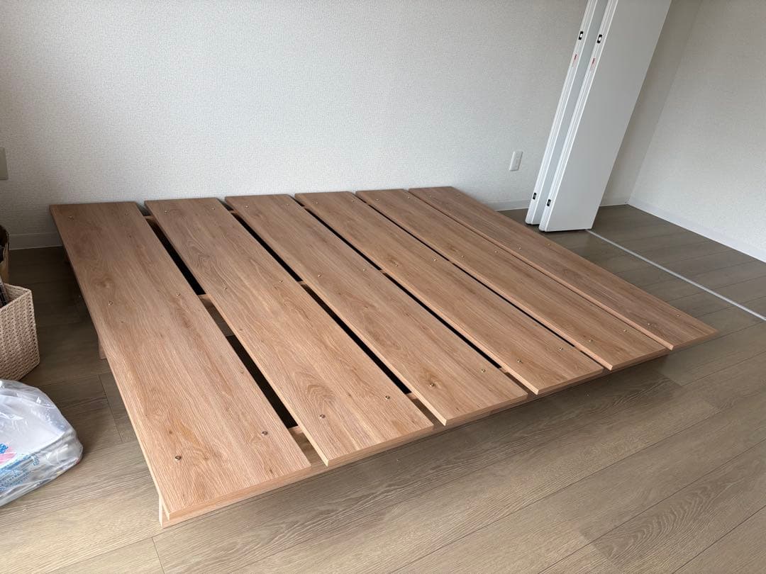 LOWYA ナチュラルウッド ダブルベッドフレーム