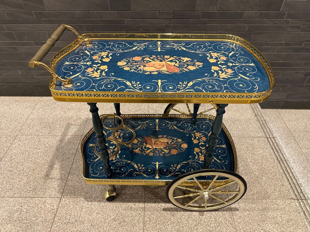 イタリア製 ヴィンテージ　キッチン 配膳 ワゴン キャスター付