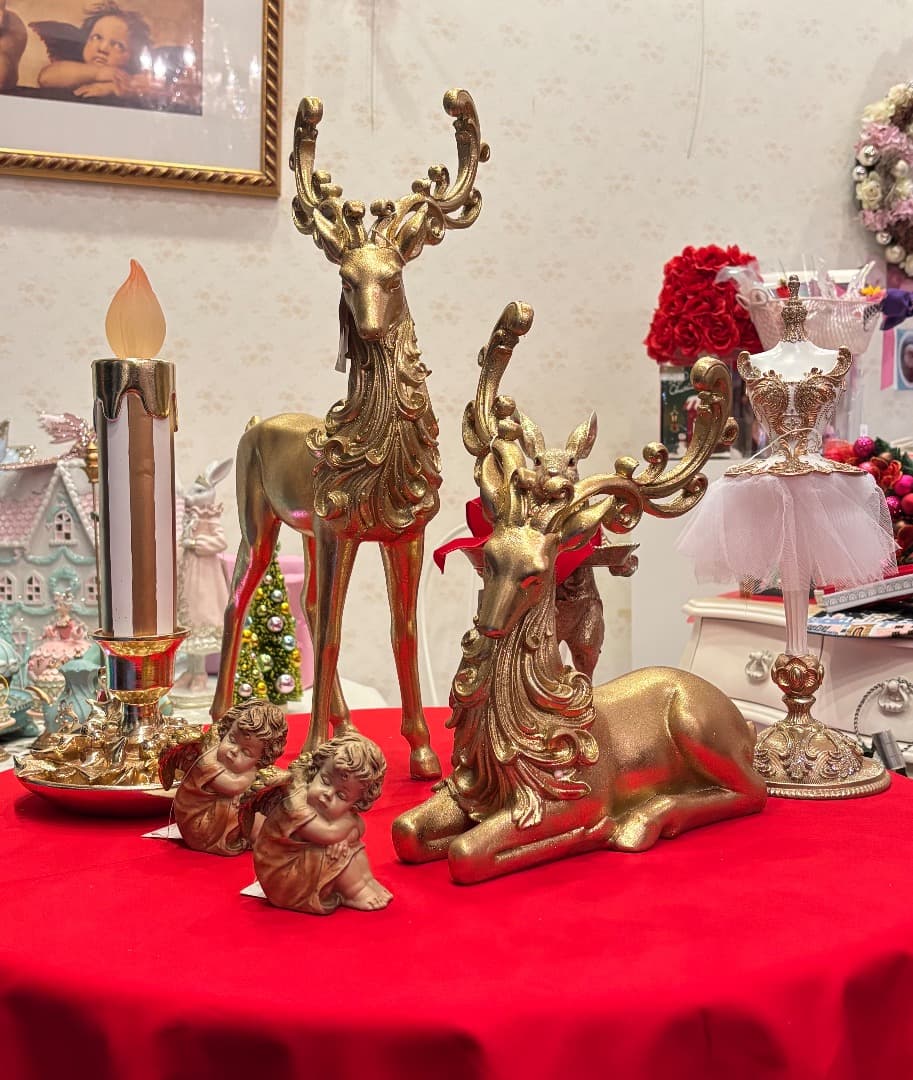ハルモニア　ゴールドバロックトナカイオブジェ（スタンディング）