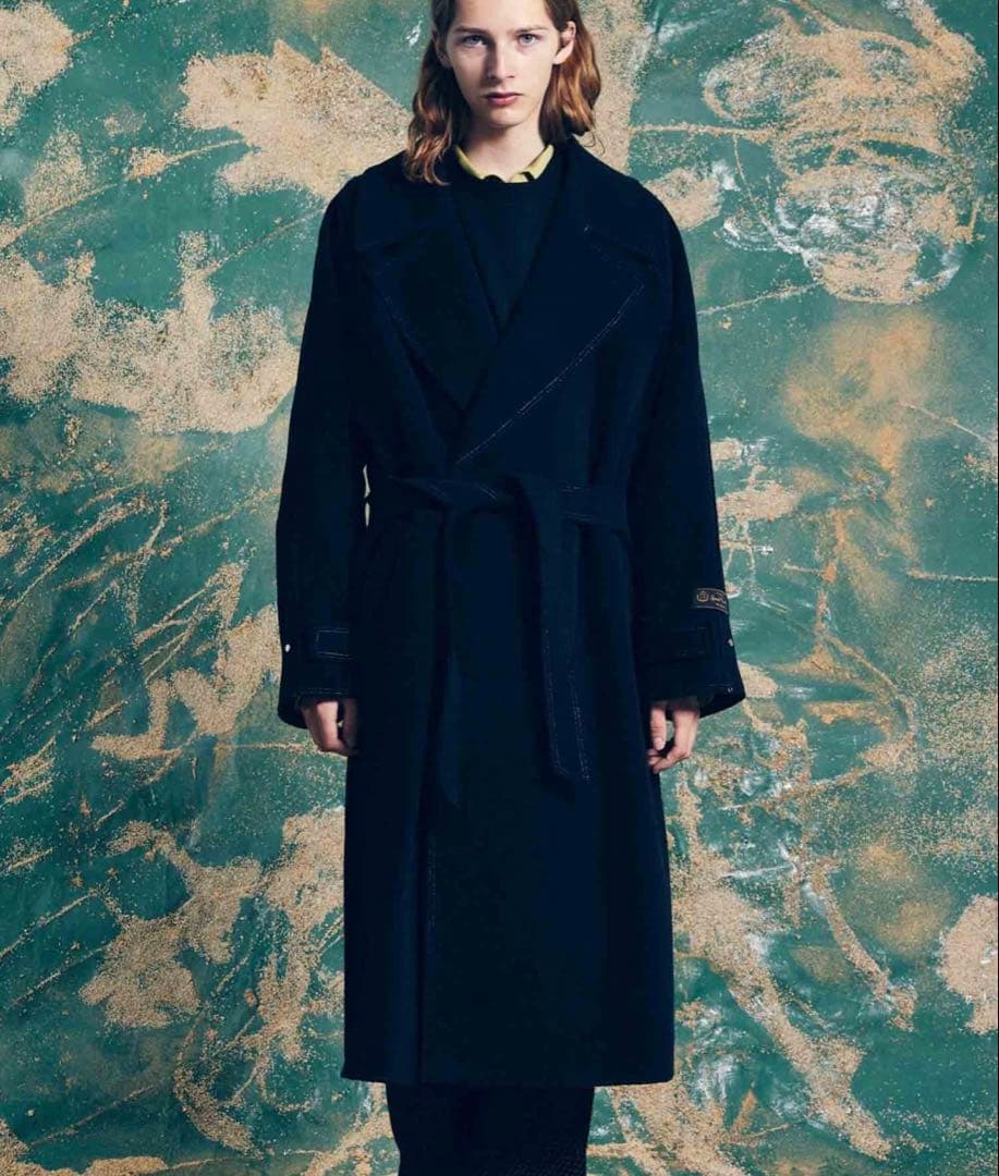 MAISON SPECIAL ファブリックウールプライムオーバーダブルコート