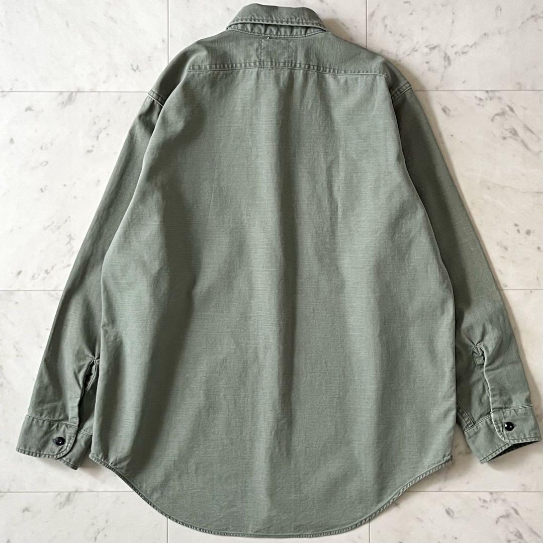 美品＊マディソンブルー ハンプトンシャツ サイズ01 カーキ 長袖 ロゴ刺繍