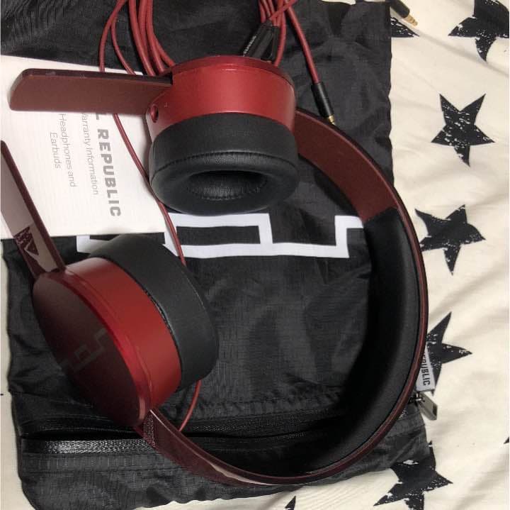 ［マイク付］ヘッドホンSOL-TRACKS-HD2RED　1.3mコード