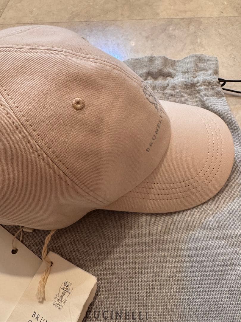 【新品未使用】BRUNERO CUCINELLI コットンキャップベージュ L