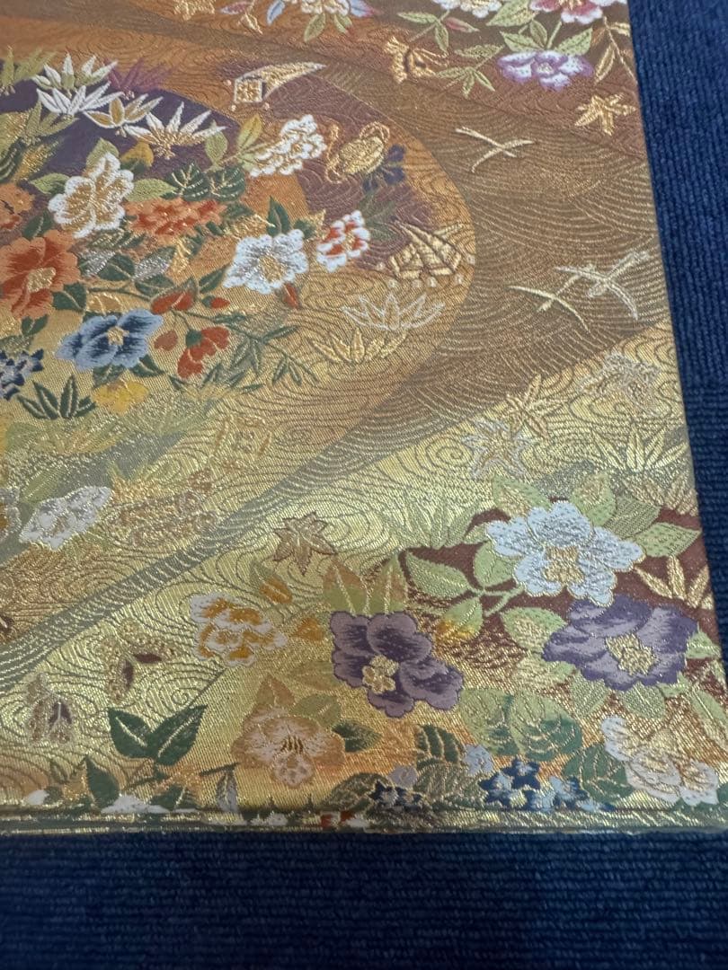 2698袋帯 古代彫金紋 西陣織 金糸　高級上質上品　約440cm 未使用