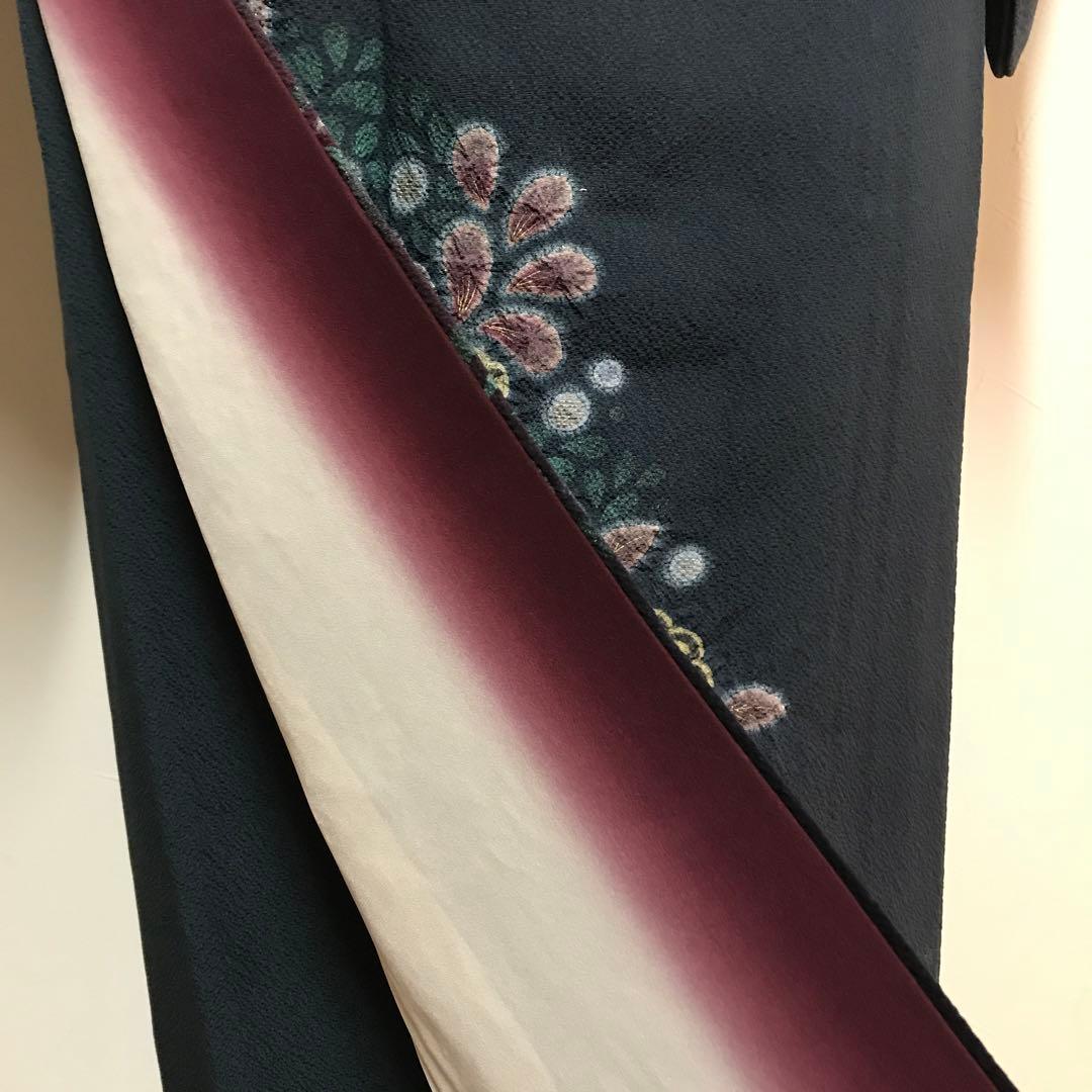 着物　シックで上品な辻ヶ花付下げ　やまと謹製　落款　幻　長浜縮緬