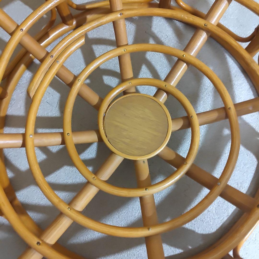 Nissen ニッセン パパサンチェア ラタン 籐製 台座付き クッション付き