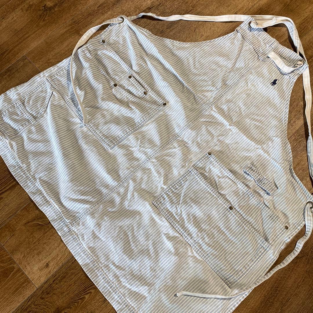 ラルフローレン ストライプエプロン コットン デニム