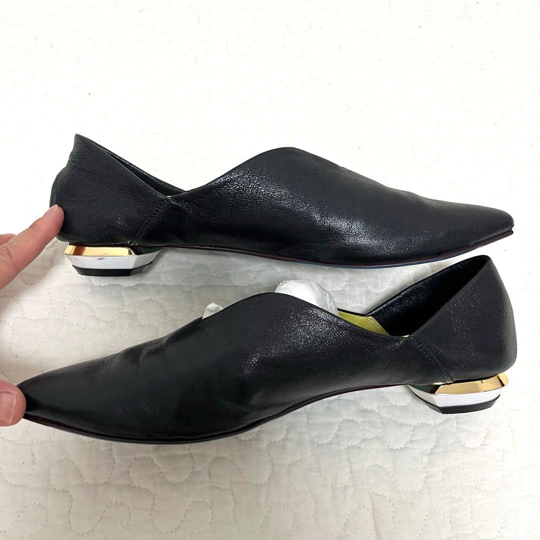 美品　MANA マナ　ふかふかバブーシュ　ブラック　24cm