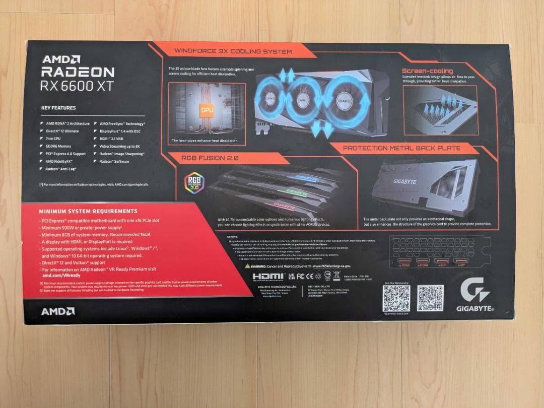 グラフィックボード・グラボ・ビデオカード GIGABYT AMD Radeon RX6600XT GDDR6 8GB