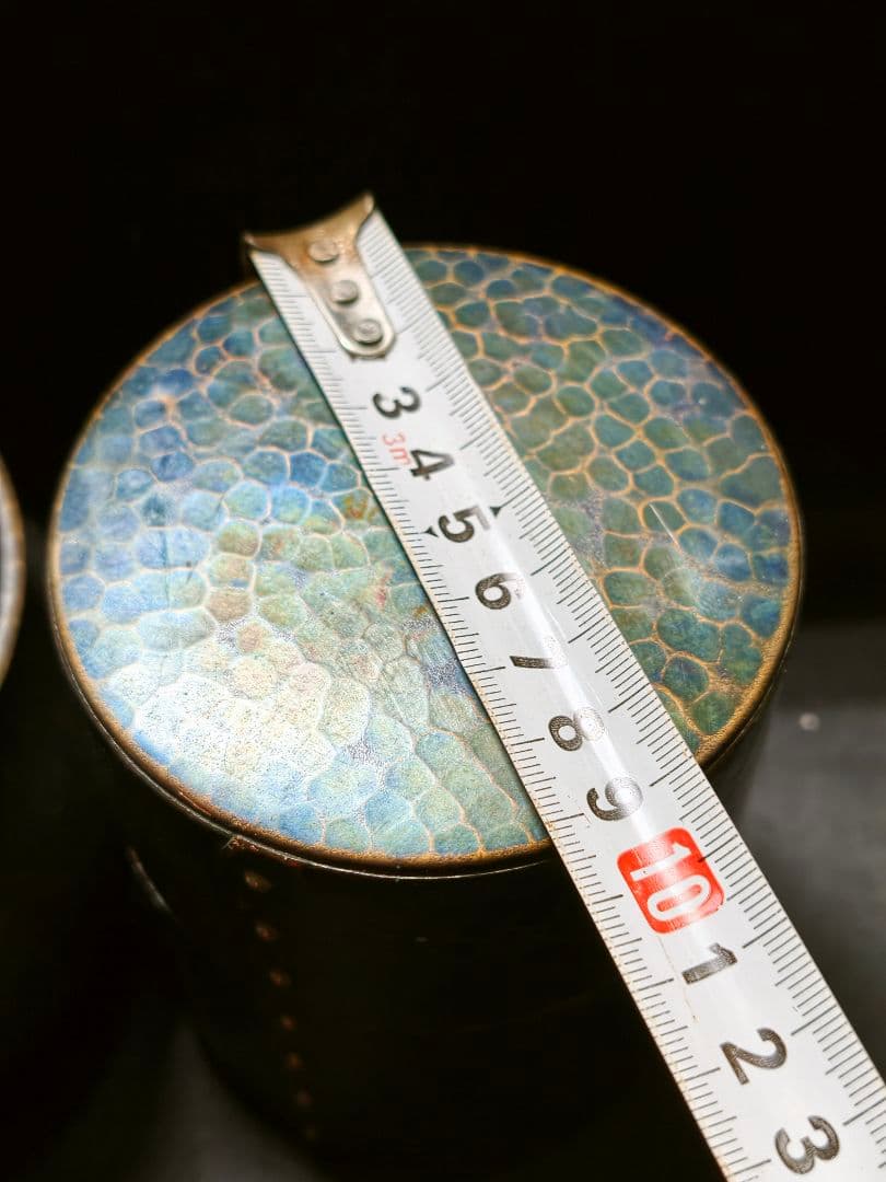 茶道具 玉川堂茶筒+建水 鎚起銅器 新潟県無形文化財 燕三条 旧家蔵出し美品