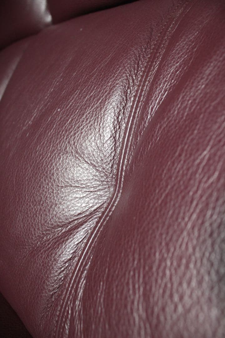 首都圏送無料〜カリモク　29万　クラウド　本革張り　2.5人掛け　ソファ　赤茶