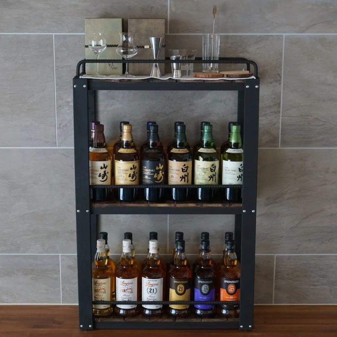 ウィスキーラック　男前インテリア　棚　インダストリアル　収納　お酒　多肉 111