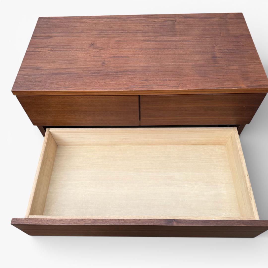 【美品】無印良品　チェスト ウォールナット 脚付 幅80cm タンス 収納 北欧