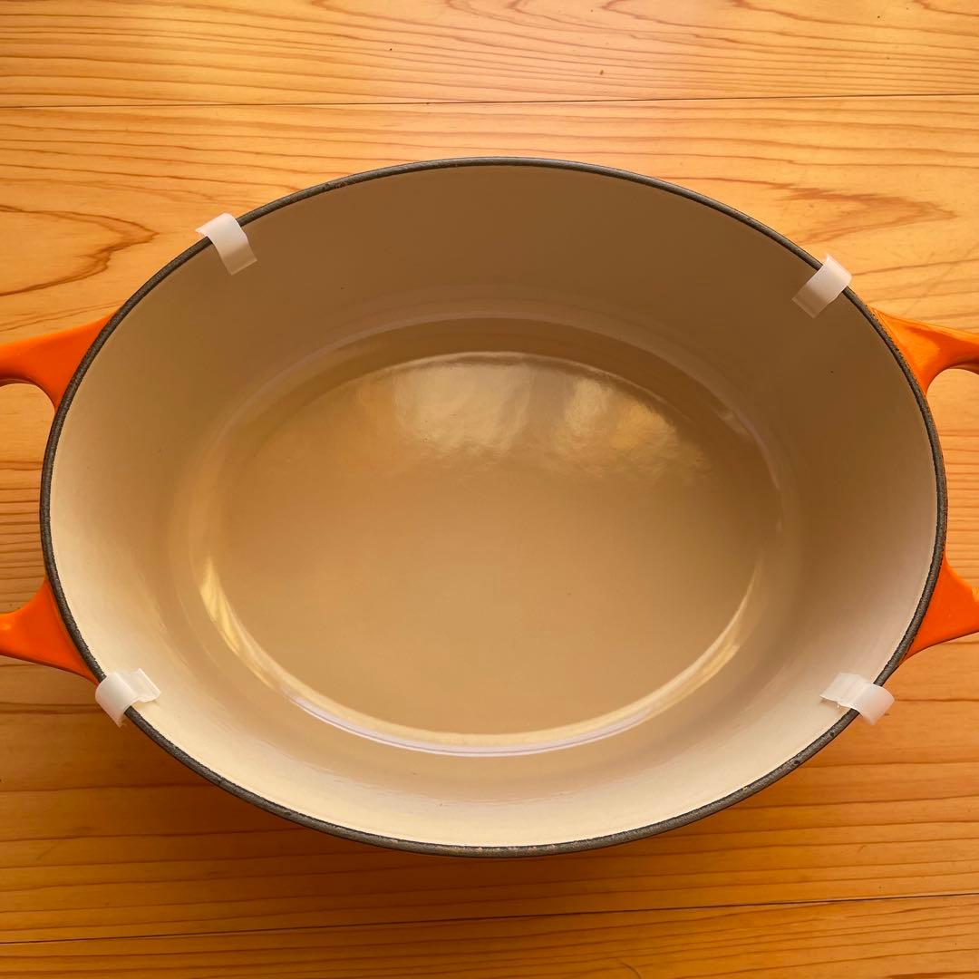 【未使用品】ル・クルーゼ ココット オーバル　シグニチャー　25cm オレンジ