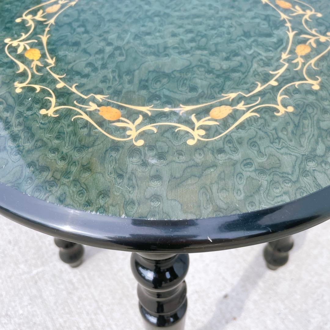 【美品送料込】イタリア ドマン バーズアイ 象嵌 スツール 花台 サイドテーブル