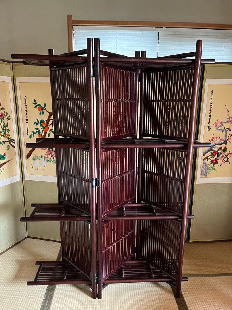 竹 飾り棚 衝立 昭和レトロ 什器 インテリア
