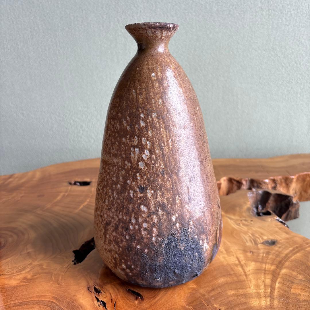 備前焼 松本頼明造 花生 花入 共箱 花瓶 高さ25cm