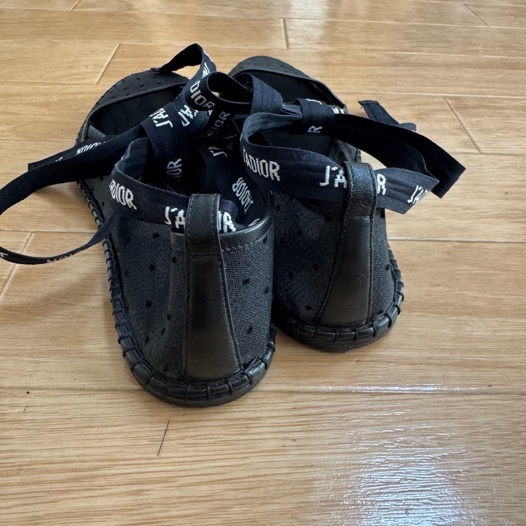 Dior エスパドリーユ フラットシューズ J'ADIORリボン付き