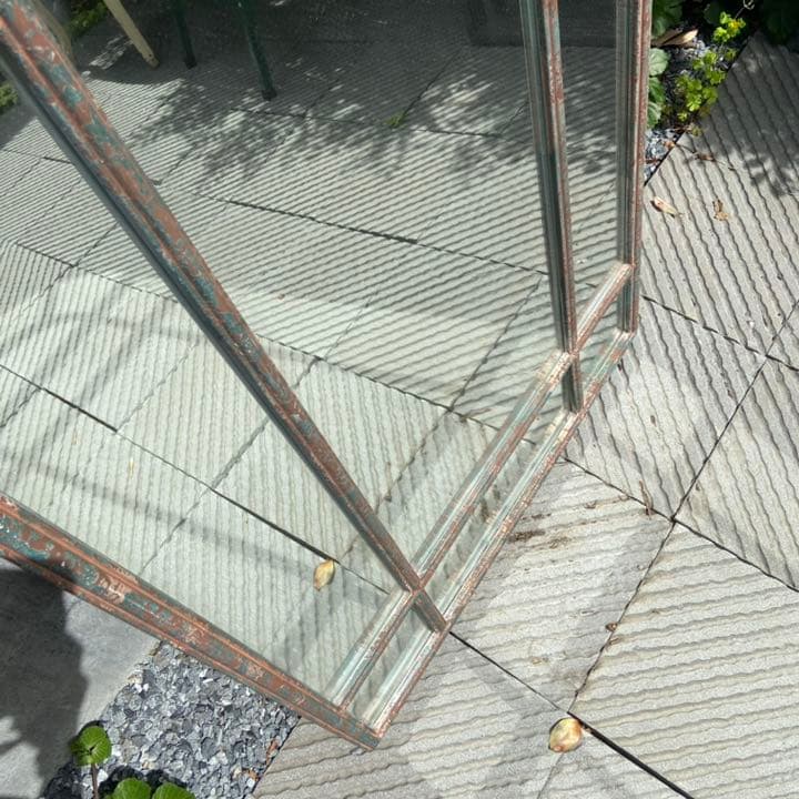 アンティーク　ウォールミラー　大型　ウィンドウフレーム