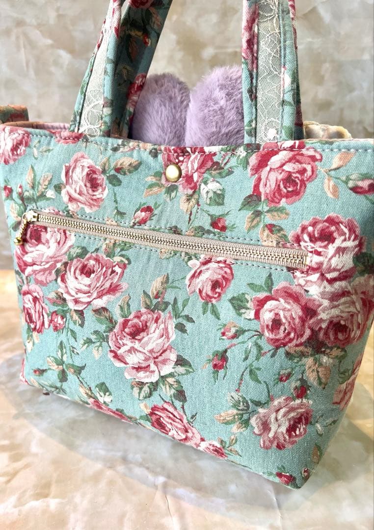 コヤンイサムチョン　アンティックローズ/ラメレース　ふんわりフリルバッグ