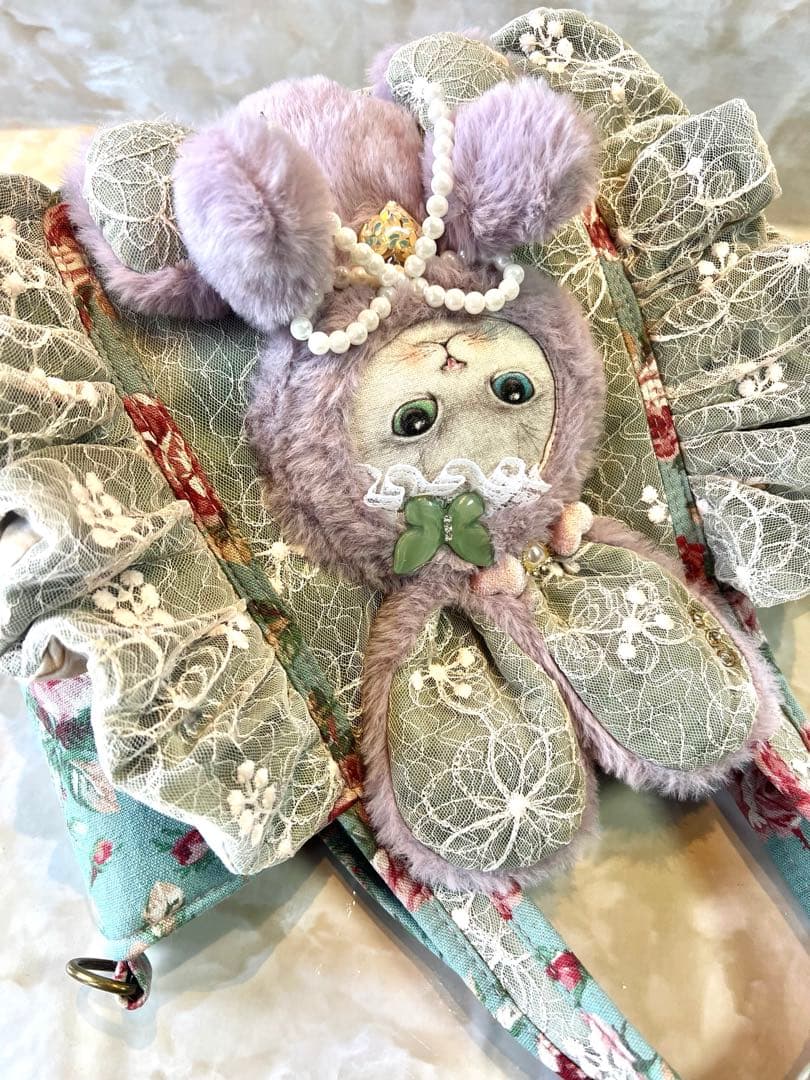 コヤンイサムチョン　アンティックローズ/ラメレース　ふんわりフリルバッグ