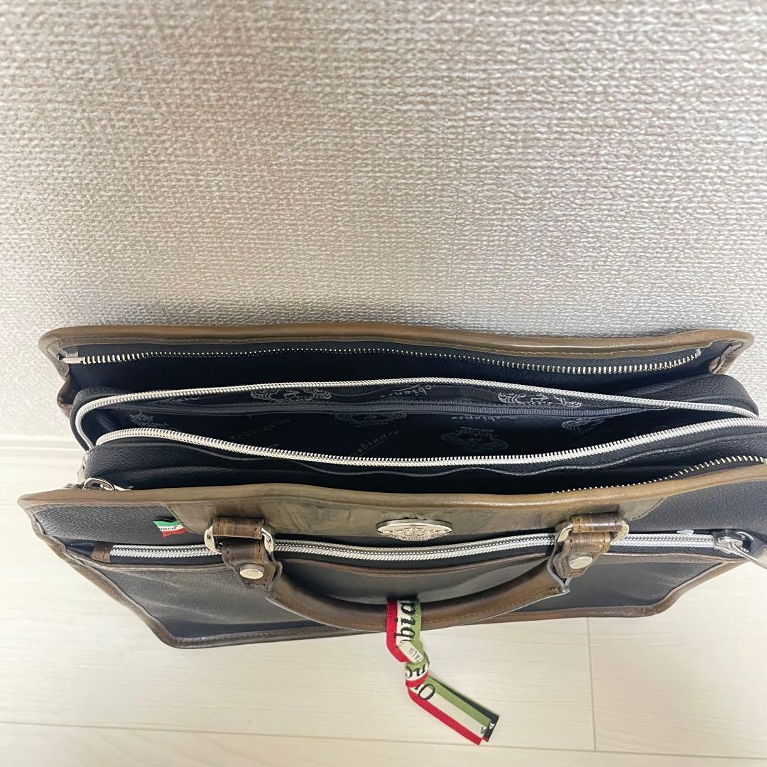 定価52,800円｜オロビアンコ【A4収納】ビジネスバッグ 本革コンビ グレー