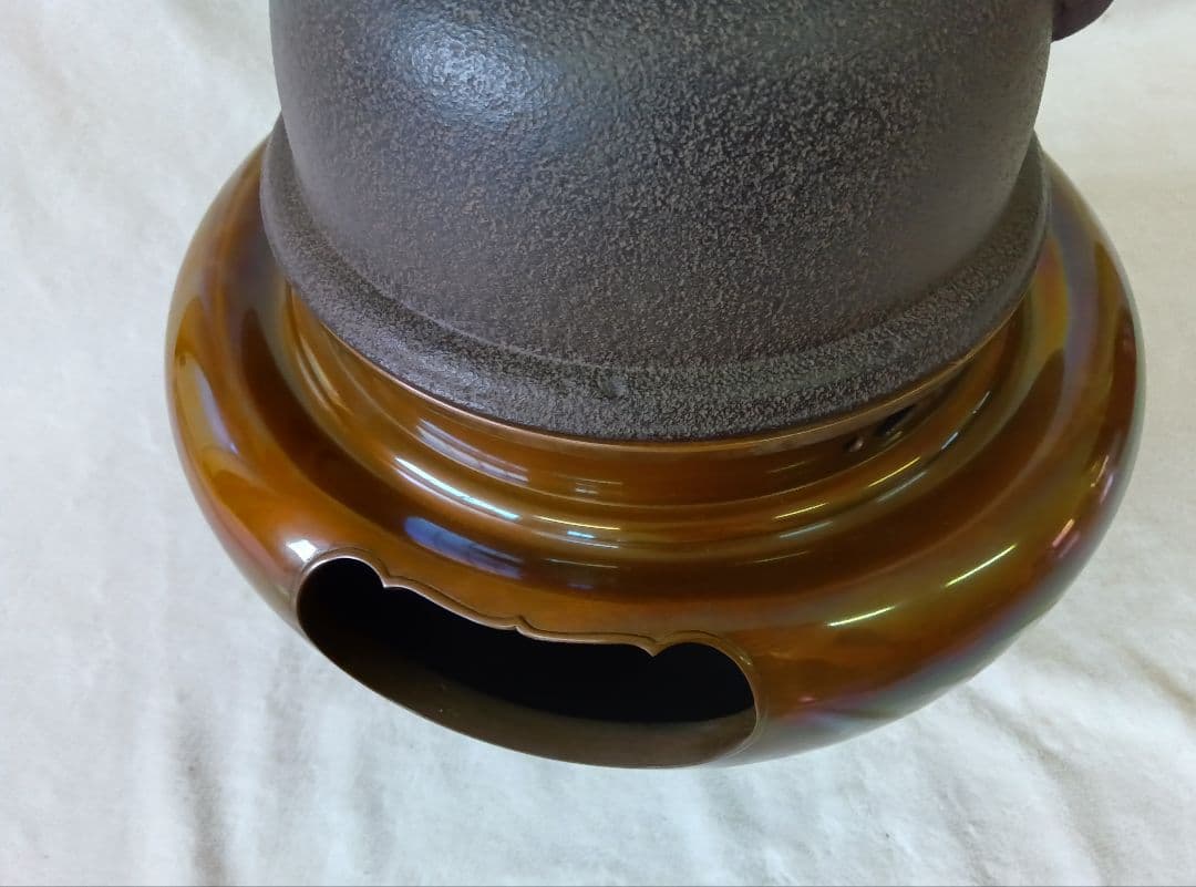 人間国宝 釜師 高橋敬典 風炉師 金谷浄雲　唐銅朝鮮風炉　茶道具　骨董　供箱