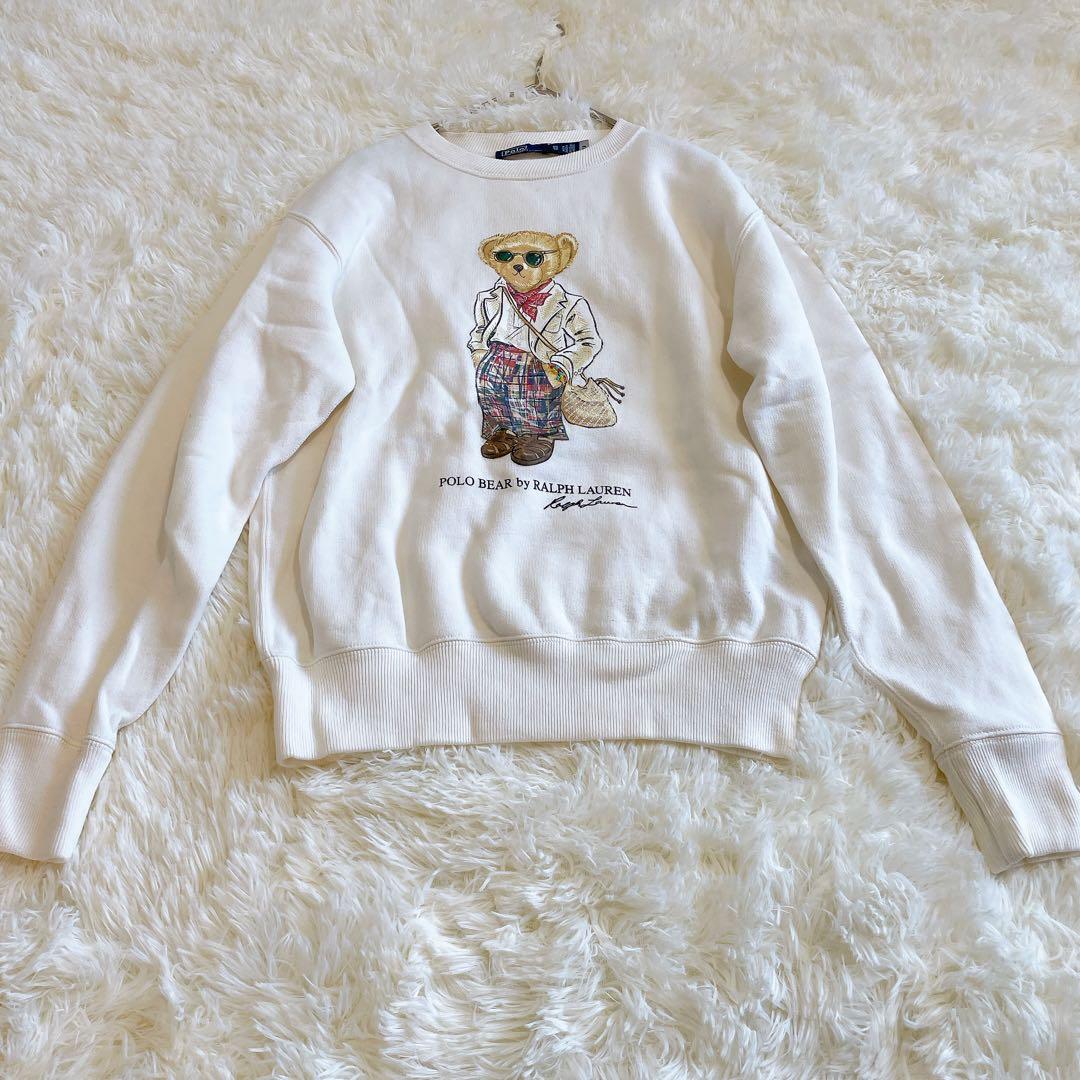 現行QRタグ✨ポロバイラルフローレン ビーズ刺繍 ポロベア スウェットトレーナー