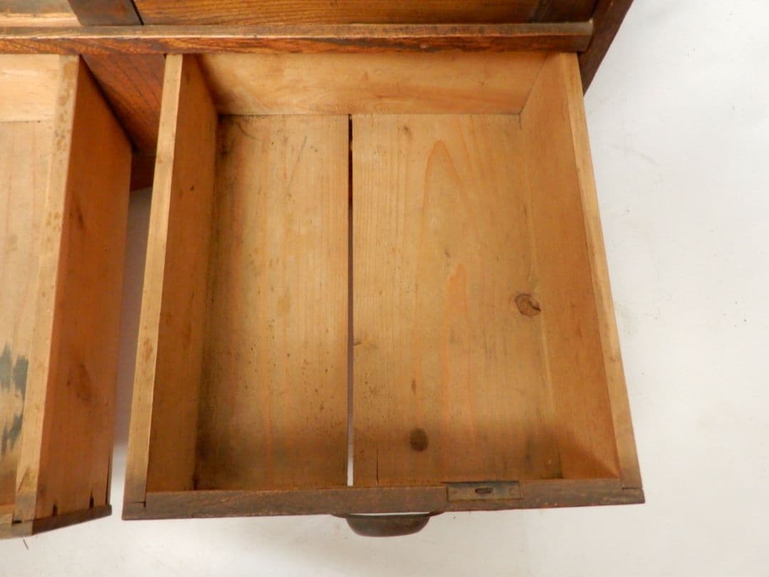 【昭和レトロ アンティーク】ヴィンテージ 木製棚 ガラスキャビネット