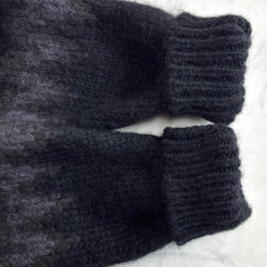 美品 バトナー ドライバーズニット モヘヤ アルパカ 黒系 サイズ3 tx8
