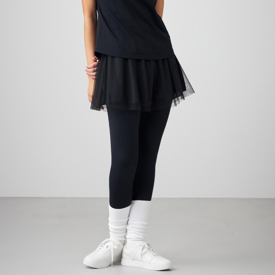 チャコット　ヨガ　バレエ　チュールショートパンツ付きレギンス