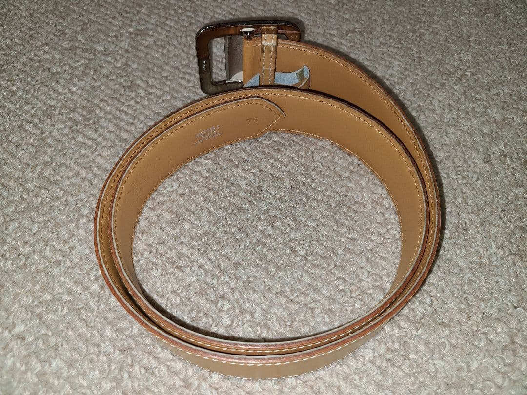 エルメス ベージュレザー ベルト