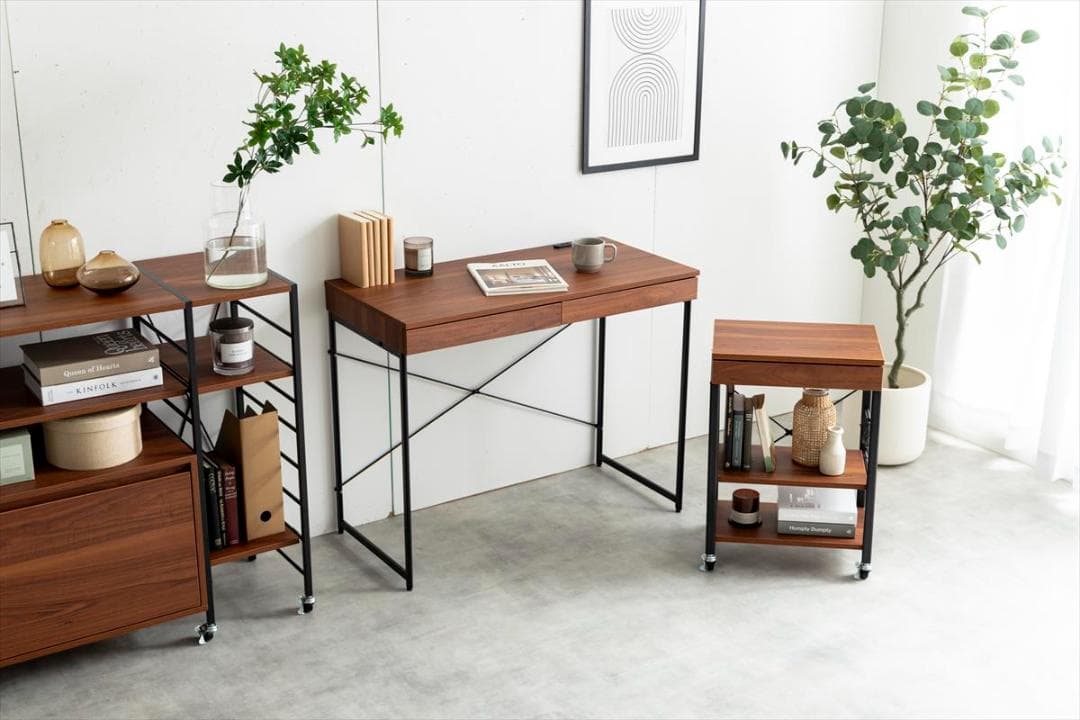 【送料無料】【2点セット】幅90cm デスク&ラックセット 机 収納 コンセント