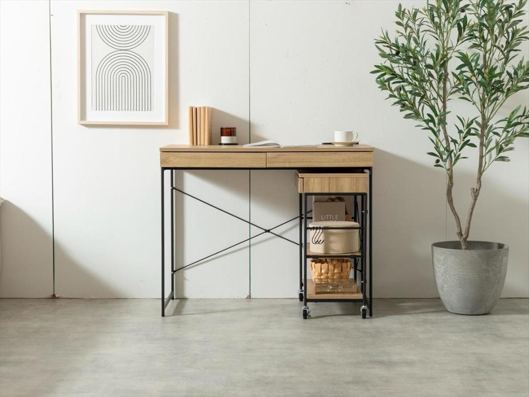 【送料無料】【2点セット】幅90cm デスク&ラックセット 机 収納 コンセント