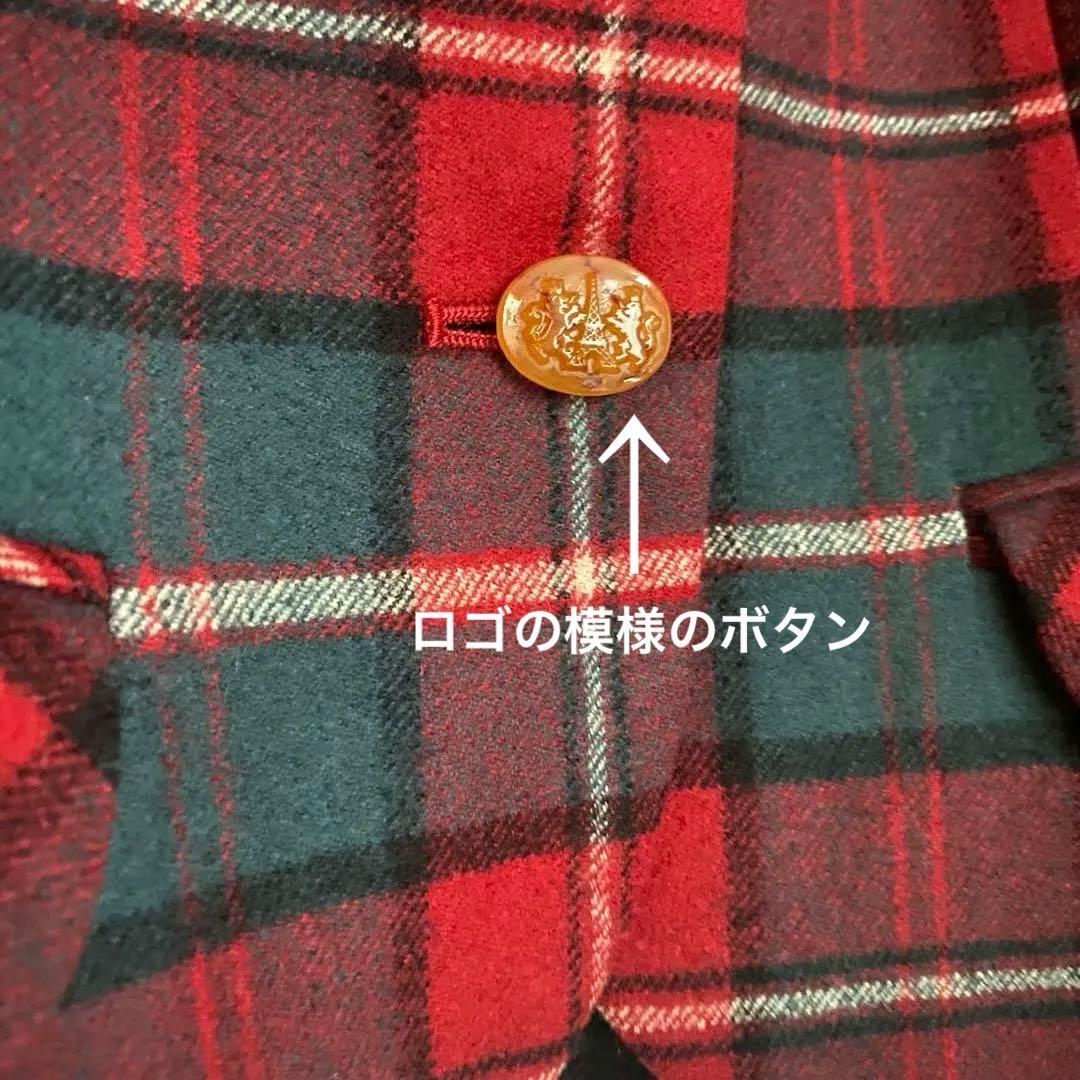 【美品】ジェーンマープル　タータンチェック　ケープ　ファー付きジャケット