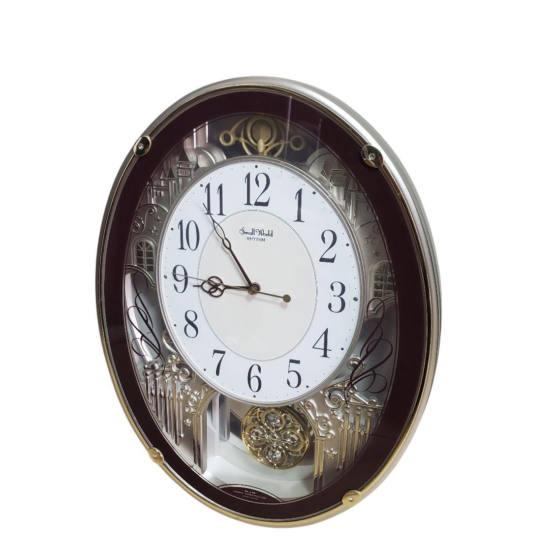 【状態良好】スモールワールド 電波時計 リズム時計 4MN523RH