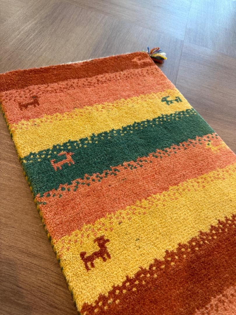 122x40cm ペルシャギャッベ ランナー (ギャベ) ペルシャ絨毯 ギャッベ