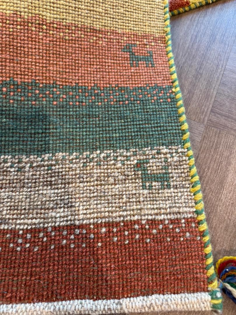 122x40cm ペルシャギャッベ ランナー (ギャベ) ペルシャ絨毯 ギャッベ