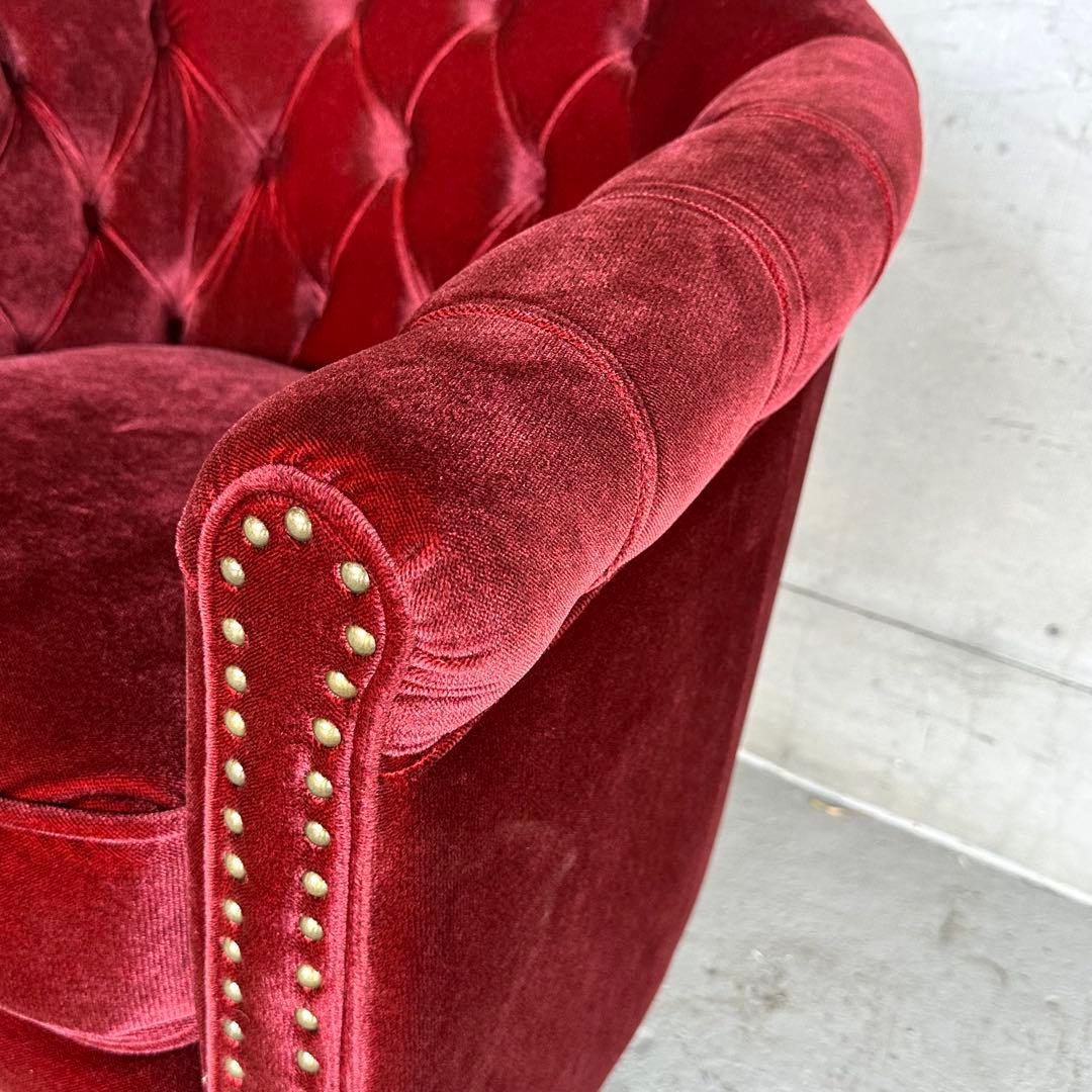 c*m様 ★VINCENT★チェスターフィールド 1Pソファ ベルベット アンテ