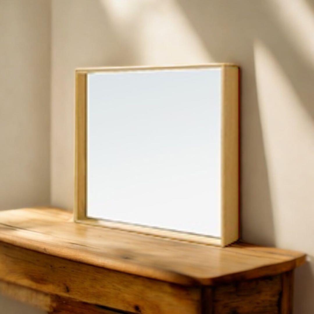高野木工　壁掛けミラー　35×35