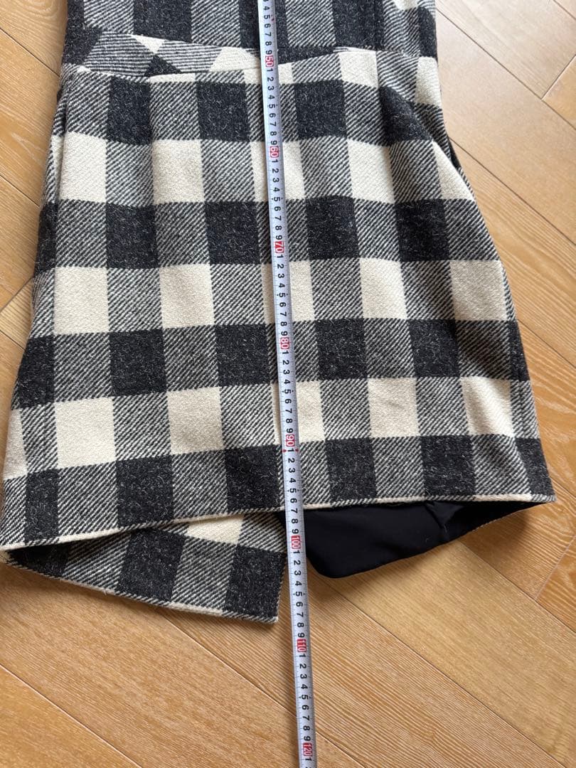 BALENCIAGA バレンシアガ チェック柄 ノースリーブ ひざ丈ワンピ 36