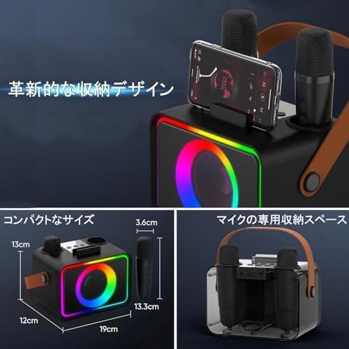 スピーカーセット カラオケ マイク 2本 Bluetooth5.3 カラオケセp